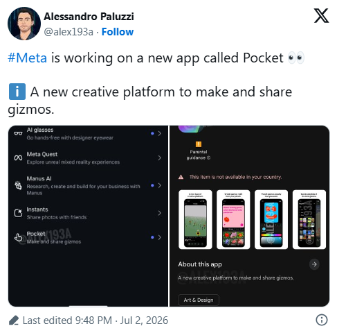 Meta新出Pocket应用，输入文字就能生成小游戏，快来自己造游戏玩