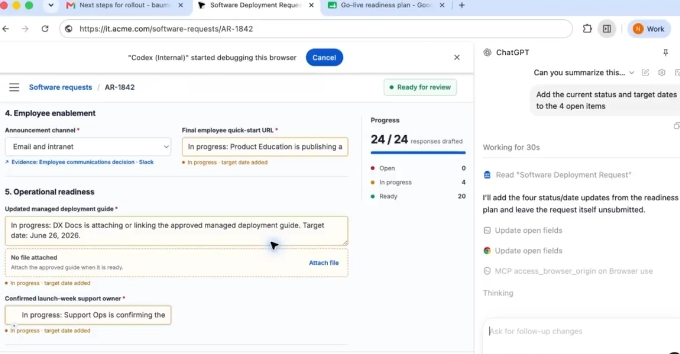 ChatGPT入驻Chrome浏览器,能看网页操作标签页还能碰本地文件