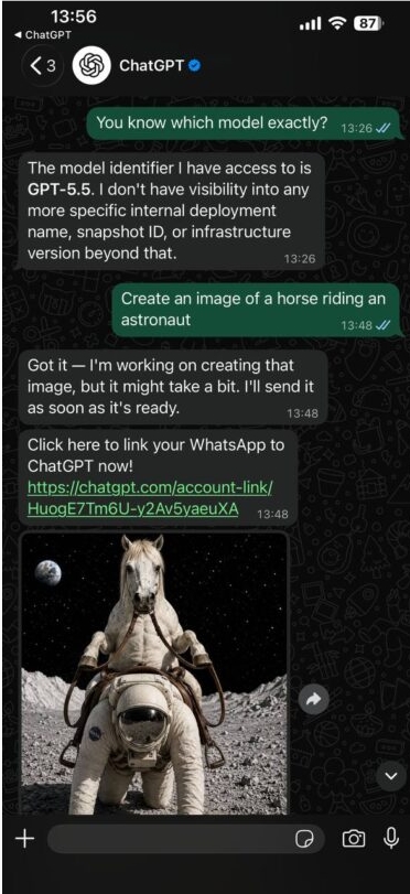 2026 年 7 月 13 日 ChatGPT 重返欧洲 WhatsApp，免注册多模态体验