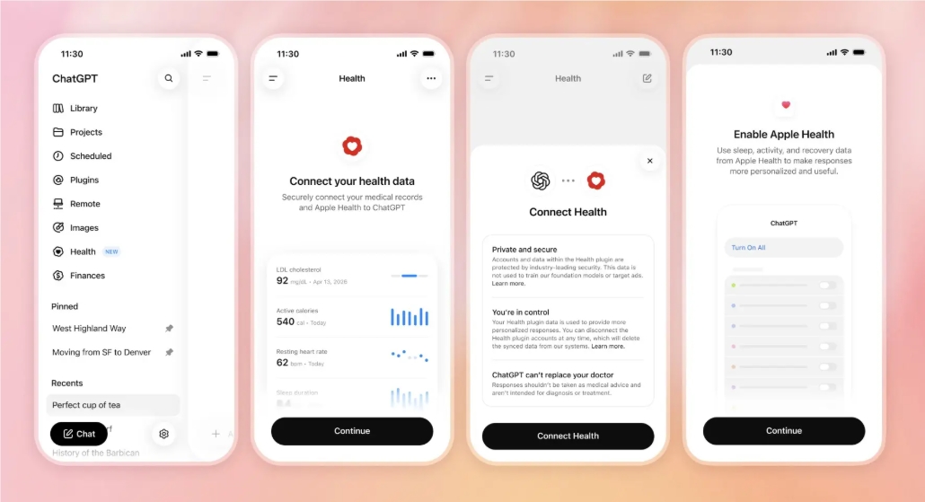 ChatGPT健康功能全开放，免费版也能用，接入Apple Health和病历