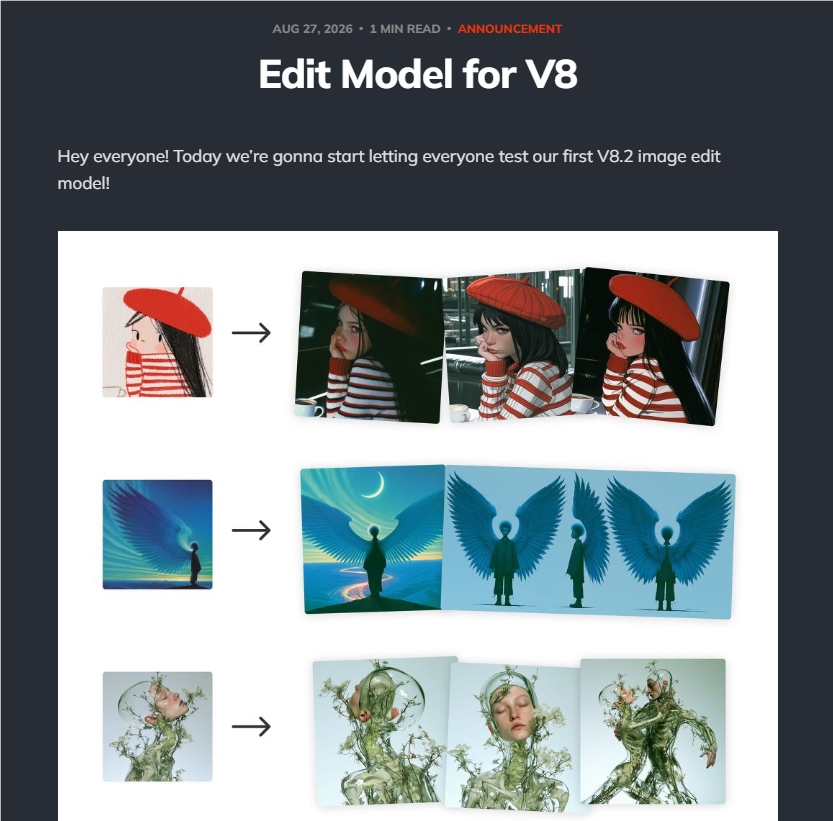 Midjourney V8.2图像编辑模型开放 支持指令修改和多图参考