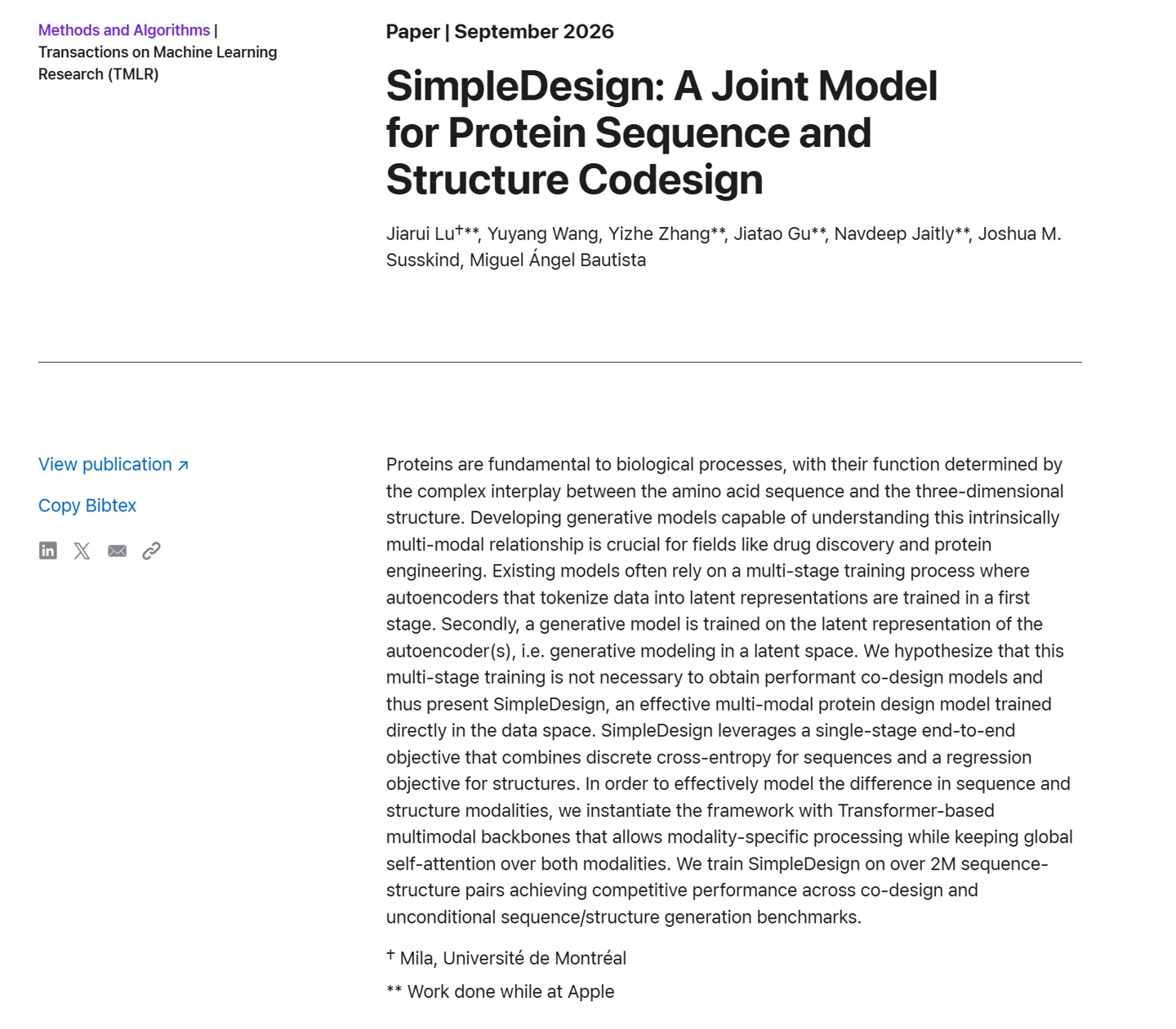 苹果AI新模型SimpleDesign,直接设计蛋白质序列和结构